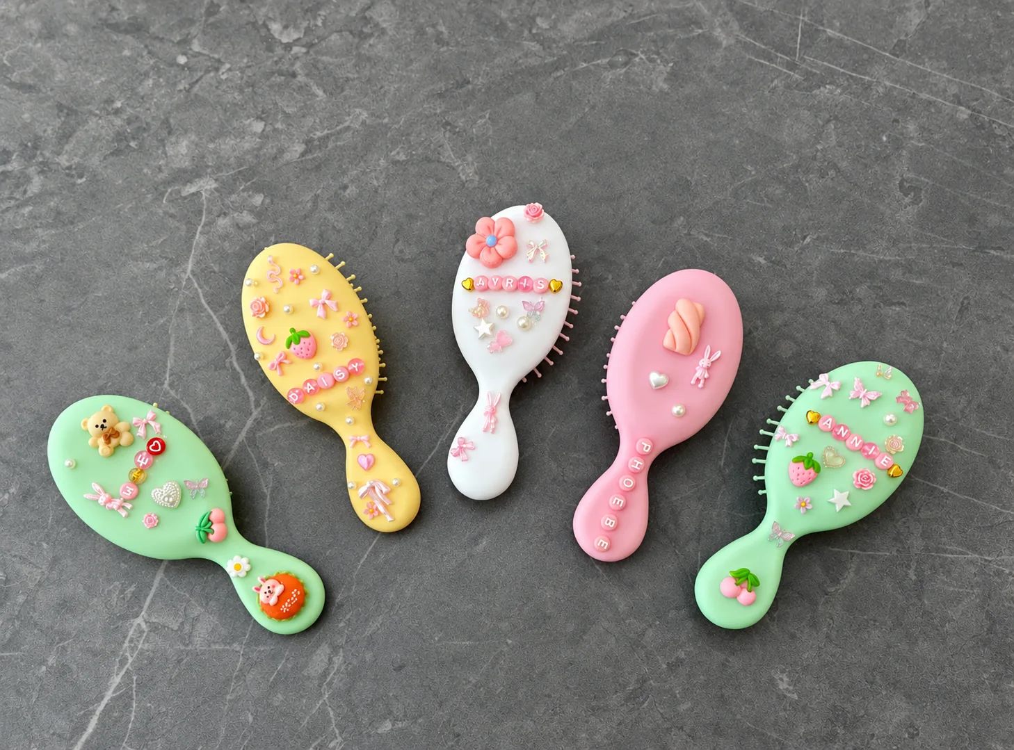 Colourful brushes decorated by guests